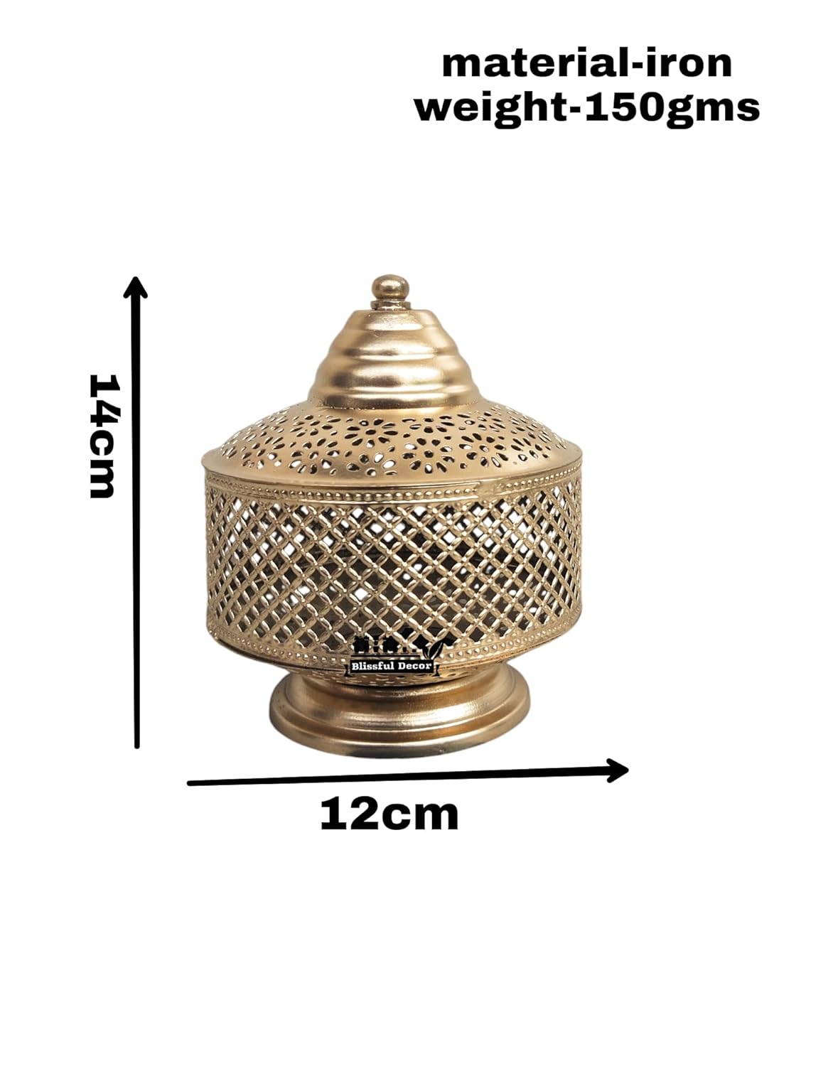 Presents Metal Round Shape Table Tealight Candle Holders - Table Decor Tea Light Gift Candle Lamp Tea Light Holder | Candles Decorations Diwali Gifts Lights Home Decor (Set of 1)