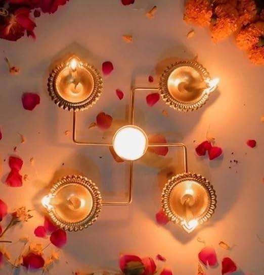 Diya OM Decoration for puja tlight dewali Decor Oil lamp Decoration urli Bowl Diya